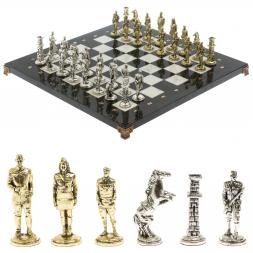 Шахматы "Великая Отечественная война" доска 40х40 см мрамор змеевик