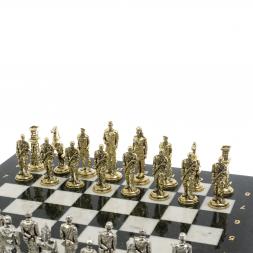 Шахматы "Великая Отечественная война" доска 40х40 см мрамор змеевик