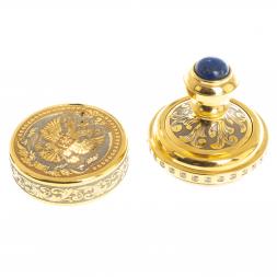 Оснастка для печати &amp;quot;Герб России&amp;quot; камень лазурит Златоуст