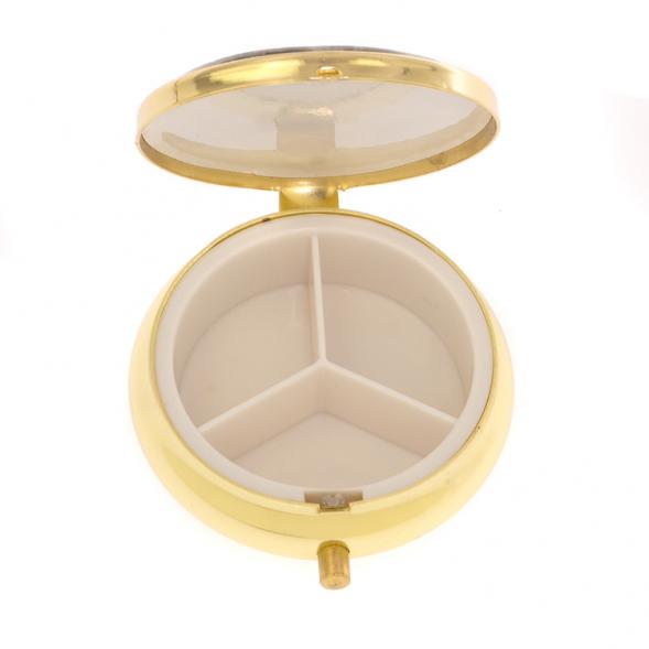 Таблетница на 3 отсека камень лабрадор цвет золото 125539