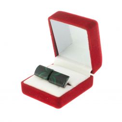 Запонки камень малахит прямоугольные малые