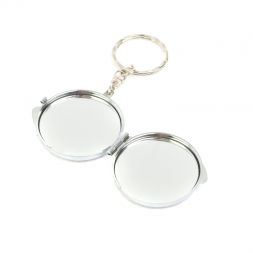 Складное зеркало брелок тигровый глаз круглое