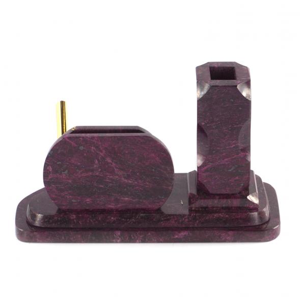 Визитница настольная &amp;quot;Герб РФ&amp;quot; камень змеевик 113478