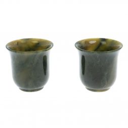 Кофейные чашки из нефрита 2 шт 7х7х7 см