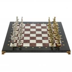 Шахматы подарочные "Великая Отечественная война" из лемезита и мрамора доска 40х40 см