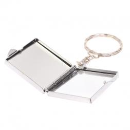 Складное зеркало брелок из родонита квадратное