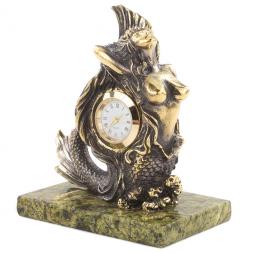 Часы &quot;Русалочка&quot; змеевик бронза