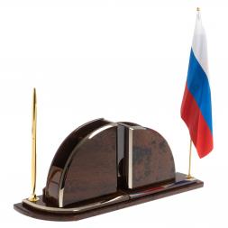 Настольный набор с флагом &amp;quot;Полумесяц&amp;quot; камень обсидиан