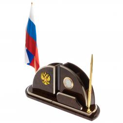 Настольный набор с флагом &amp;quot;Полумесяц&amp;quot; камень обсидиан