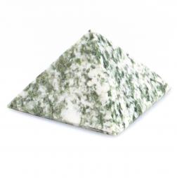 Пирамида жадеит бело-зеленый 4х4х2,5 см