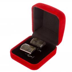 Запонки камень лабрадор прямоугольные