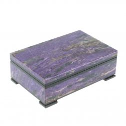 Шкатулка из камня чароит 12х8х4 см