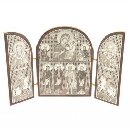 Икона складная "Иконостас" арка большая камень обсидиан