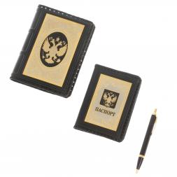 Подарочный набор "Держава" обложка для паспорта, ежедневник и ручка Parker