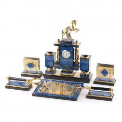 Настольный прибор "Конь с попоной" лазурит