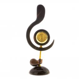 Часы из черного обсидиана "Скрипичный ключ"