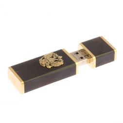 Флешка из черного обсидиана "Герб РФ" на 16 гб