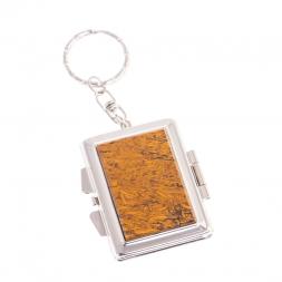 Складное зеркало брелок из змеиной яшмы прямоугольное