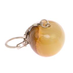 Брелок "Яблоко" из зелено-коричневого оникса