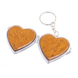 Складное зеркало брелок из змеиной яшмы Сердце