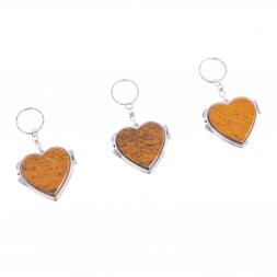 Складное зеркало брелок из змеиной яшмы Сердце