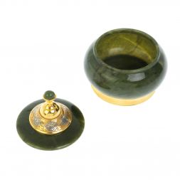 Сахарница / солонка из нефрита Златоуст 200 мл 9,5х9,5х10,5 см