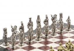 Шахматы подарочные "Александр Македонский" доска 36х36 см лемезит мрамор