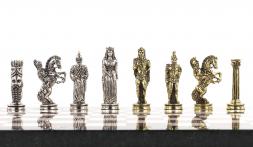 Шахматы подарочные "Александр Македонский" доска 36х36 см лемезит мрамор