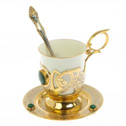 Кофейная пара "Малахитовая" фарфор 170 мл Златоуст
