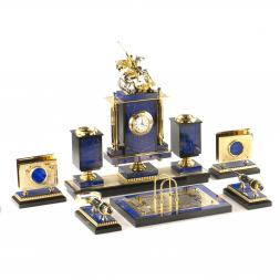 Письменный прибор из лазурита "Георгий Победоносец"