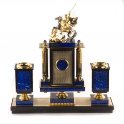 Письменный прибор из лазурита "Георгий Победоносец"