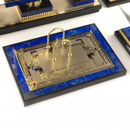 Письменный прибор из лазурита "Георгий Победоносец"