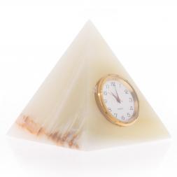 Настольные часы «Пирамида» из камня оникс 7,5×7,5×8 см (3)