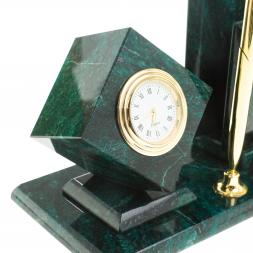 Письменный набор "Герб РФ" камень змеевик