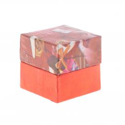 Каменная шкатулка из оникса "Яблоко" зеленая 6,5х6,5х5,5 см (2,5)