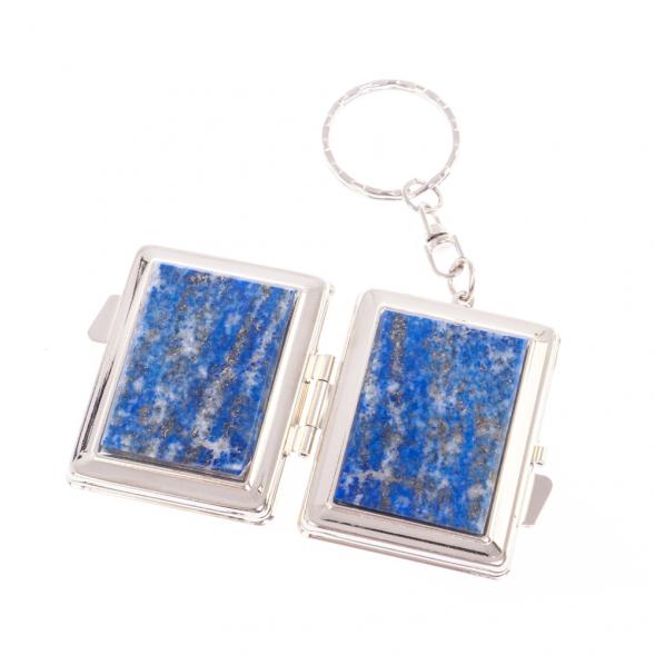 Складное зеркало брелок из афганского лазурита прямоугольное 126607