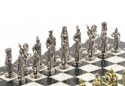 Оригинальные шахматы "Александр Македонский" доска 36х36 см из мрамора