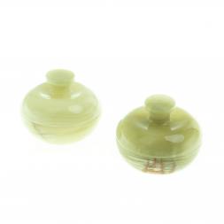 Шкатулка из оникса "Яблоко" зеленая 7,7х7,7х6,2 см (3)