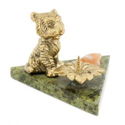 Подсвечник "Тигрена" бронза змеевик