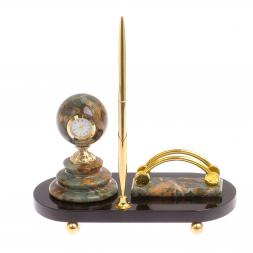 Мини-набор "Шар" с часами из офиокальцита