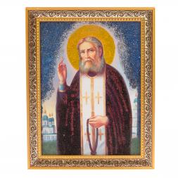 Икона настенная "Серафим Саровский" рамка багет 18х23 см