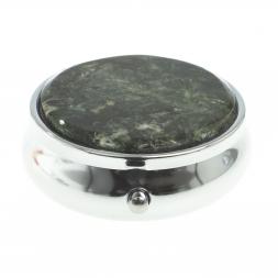 Таблетница на 3 отсека камень актинолит цвет серебро