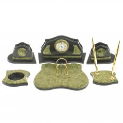 Настольный письменный набор камень змеевик