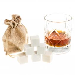 Камни для охлаждения виски набор 6 кубиков мрамор газганский