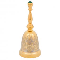 Колокольчик латунный "Малахит" в подарочном футляре Златоуст