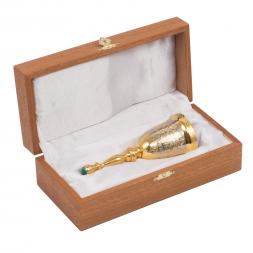 Колокольчик латунный "Малахит" в подарочном футляре Златоуст