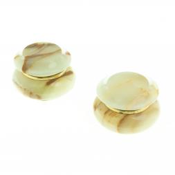 Шкатулка круглая "Грибок" камень оникс бело-коричневый 7,6х5,9 см (3)