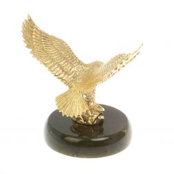 Бронзовая статуэтка "Орел" на нефрите 8х8х10,5 см