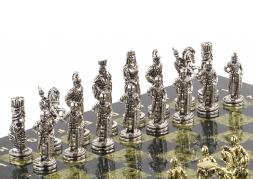 Шахматы сувенирные Александр Македонский" доска 36х36 см камень змеевик