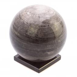 Шар из серого обсидиана 12 см на подставке
